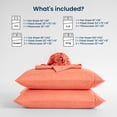 thumbnail image 5 of Sleep Zone Queen Cationic Microfiber Sheet Set, Coral 16 Inch Deep Pocket, Ultra Soft Breathable, 5 of 9
