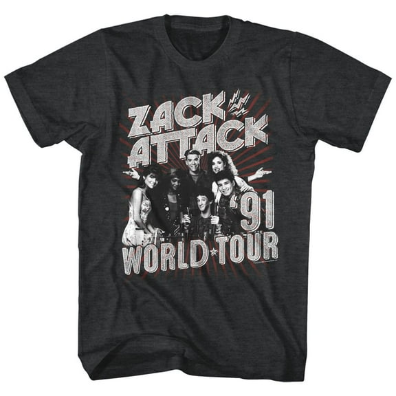 Saved By The Bell Zack Attack World Tour Black Heather Adult T-Shirt 4Xlt