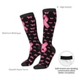 thumbnail image 5 of Womens Breast Cancer Ribbon Dragonfly Knee High Socks Comfy Thermal Boot Long Socks, 5 of 7