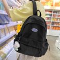thumbnail image 2 of Bolsas de nailon para niños y niñas, versátil mochila escolar, mochila de viaje (negro), 2 of 5