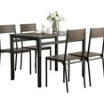 thumbnail image 2 of 5 Dining Room In Dark Brown & Matte Black, Modern Industrial Theme For Small Spaces, Black , Transitional Style Limited Dining, Metal, 2 of 2