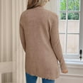 thumbnail image 4 of Cardigan Sweaters for Women Casual Lightweight Knit Cardigan Sweaters Open Front Cardigan Coat Khaki S-2XL, 4 of 4