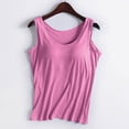 thumbnail image 2 of Women Summer Tops Women Solid Color Tops With Chest Pad No Steel Ring Cup Shirts Wide Strap Integrated Outerwear Yoga Sports Vest Camisole Sleep Set Top Athletic for Dressy Tunics Workout Hot Pink 4XL, 2 of 4