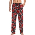 thumbnail image 3 of HPINK-T Men's Pajama Pants Soft Comfy Valentine's Heart Sleep Lounge Pants Pjs Bottoms with Pockets, 3 of 7