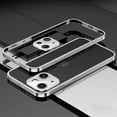 thumbnail image 1 of Nalacover Metal Frame Bumper Case for iPhone 14 Plus, Armor Soft Sponge Inner Shockproof Anti-Drop Stainless Steel Bumper Frame with Metal Lens Protection Buckle Design (No Back Panel),Silver, 1 of 8