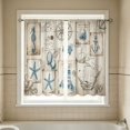 thumbnail image 2 of huayou 2 Pack Printed Kitchen Tier Curtains, 27.56x47.24 Inch Vintage Nautical Starfish Seahorse Anchor Postcard Short Window Curtains for Indoor Kitchen Coastal Home Decor, 2 of 7