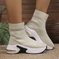 thumbnail image 5 of QQAMB Women's Sneakers Slip On Socks Stretch Knit Slim Fit Comfy Walking Shoes Athletic Gym Workout Non Slip Modern Sneaker, 5 of 7