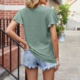 thumbnail image 4 of Workout Tops for Women Womens T-shirt Solid Short Sleeve Blouses V Neck Pleated Soft Tunic Tops, 4 of 4