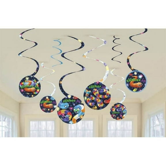 Various Hanging Swirl Decorations, Snake, Multicolor, One Size, 8 Count