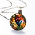 thumbnail image 6 of Tropical Leaves Necklace Personalized Custom Photo Round Pendant Adjustable Stainless Steel Necklaces with Gift Box for Men Women Mothers Valentine's Jewelry Gift, 6 of 6