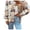 Yellow, variant on Unir Winter Jackets For Women, Womens Patchwork Quilted Coat with Floral Plaid Print, Collarless Button‑Up Lightweight Outerwear, 1‑Pack, XS‑L True to Size