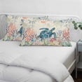 thumbnail image 3 of Coastal Turtle Pillow Covers, Linen Long Throw Pillow Case, Farmhouse Nautical Coral Jellyfish Starfish Holiday Pillow Protector Decorative Cushion Cover for Living Room/Bedroom 12" x 20", 3 of 8