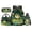 Cute Frog Green, variant on Snake 17 Inch Large Capacity Backpack Set 4-Piece Lunch Bag Pencil Case Water Bottle Holder Green Camo Lightweight Durable School Bag for Kids Boys Girls Back to School