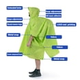 thumbnail image 6 of Naturehike, Rain Ponchos, Multi-purpose Outdoor Rain Poncho with Hood, Lightweight Reusable Raincoat, Waterproof PU 3000/4000 MM, Unisex Adult Rain Poncho for Hiking/Camping/Emergency/Fishing, 6 of 15