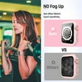 thumbnail image 5 of Waterproof Case Compatible with Apple Watch 41mm Series 7 & Series 8 with Tempered Glass Screen Protector, iWatch Full Protective Hard PC Bumper Case Face Cover for Men Women (41mm, Pink), 5 of 5