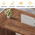 thumbnail image 4 of Tribesigns 6.5 ft Conference Table for 4-6 People, Brown Rectangle Meeting Table with Reinforced MDF Top and Black Metal Legs, Office Seminar Training Table, 4 of 5
