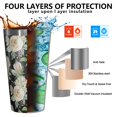 thumbnail image 3 of 16oz Tumblers Pioneer Flower Stainless Steel Vacuum Insulated Double Wall Travel Tumbler Cups Mug with Lid and Straw,Cleaning Brush for Coffee,Tea, 3 of 4