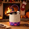 thumbnail image 6 of Halloween Basket Imitation Linen Storage Basket Trick or Treat Candy Bucket Handheld Halloween Party Decor Indoor Outdoor by PALIFEUR, 6 of 6