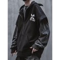 thumbnail image 3 of Niepce Inc Japanese Streetwear Black Men's Gothic Zip Up Hoodie Jacket, 3 of 10