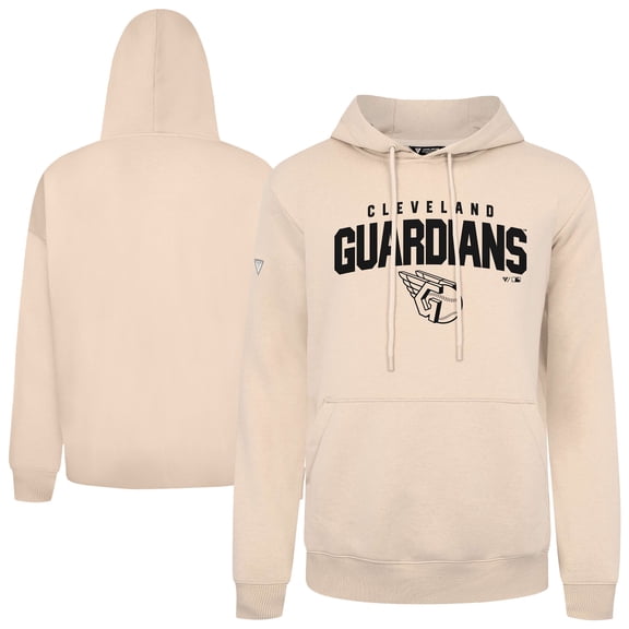 Men's Levelwear Khaki Cleveland Guardians Podium Team Arch Pullover Hoodie