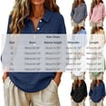 thumbnail image 3 of hoksml Women's Cotton Collared Blouse, 3/4 Sleeve Henley Button Tunic Top, Casual Loose Fit Solid Color Shirt, 3 of 8