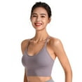thumbnail image 6 of Baywell Women's Y Back Sports Bras Spaghetti Strap A–D Cups Low Impact Racerback Padded Yoga Running Workout Bra Purple S-2XL, 6 of 10