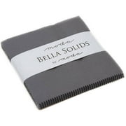 Bella Solids Graphite Moda Charm Pack; 42 - 5" Precut Fabric Quilt Squares