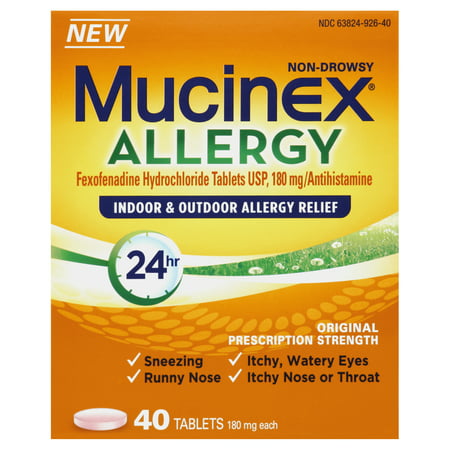 UPC 363824926407 product image for Mucinex Allergy Indoor & Outdoor Allergy Relief Tablets, 180mg, 40 count | upcitemdb.com