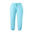 thumbnail image 2 of CNKOO Women‘s Solid Color Casual Sports Pants Elastic Waist Drawstring Long Trousers with Pockets Khaki L, 2 of 8