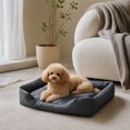 thumbnail image 5 of Linnome Cozy Oxford Cloth Pet Bed Water-Repellent Warm - All-Season Non-Stick Hair Cat Dog Bed with Grip Dots - Waterproof Fabric Pet Cushion for Indoor Small Cats Dogs, 5 of 7