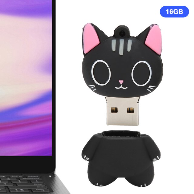 Unidad Flash USB Cute Cartoon Cat 16 GB Almacenamiento de Datos Portátil Alta Compatibilidad para ANGGREK Otros
