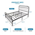 thumbnail image 6 of SESSLIFE Metal Bed Frame Full Size with Vintage Headboard and Footboard, 12.4 Inch Tall Storage Space, No Box Spring Needed, 6 of 6