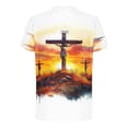thumbnail image 2 of Easter Shirts for Men Casual Cross Print Jesus Shirt Short Sleeve Fashion Summer Blouse Lightweight Loose Athletic Workout Gym Tops, 2 of 5