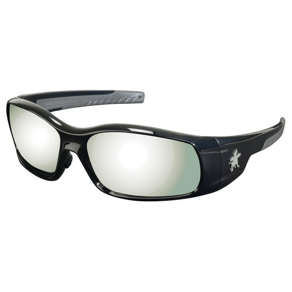 MCR Safety® Swagger® Eyewear, Black Frame, Silver Mirror Lens, 1/Each