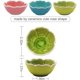 thumbnail image 2 of Juego de 3 platos para salsa, forma de rosa, platos de aperitivo de cerámica, platos, tazones para mojar, mini condimento, platillo de porcelana, tazón, postre, rosa, verde y azul, 8 * 8 * 4 cm, 2 of 5