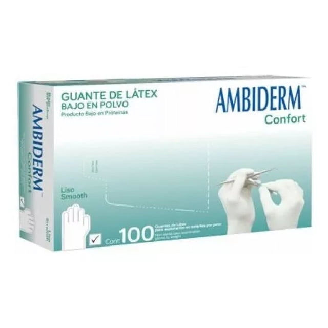 Guantes Ambiderm Confort Talle Xs De Látex X 100 Unidades