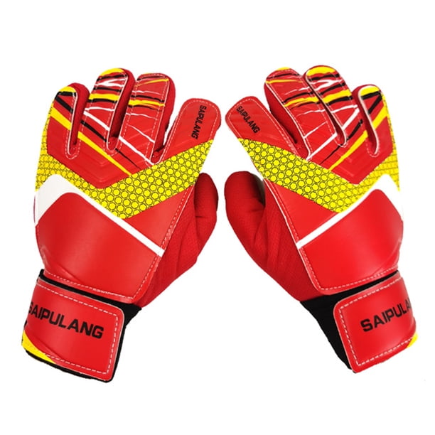 Guantes de Fútbol Ygjytge para Accesorios Deportivos PU Elásticos Ajustables Rojos