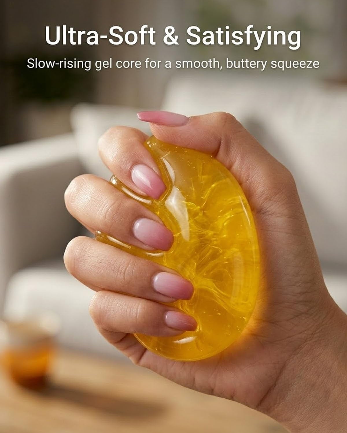 Coconut Oil Stress Ball, Coconut Oil Squishy Ball Clear, Slow Rising Squishy, Soft and Non-Sticky