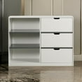 thumbnail image 6 of Benjara 47" Accent Cabinet with 3 Drawers and 3 Open Shelves- White Wood, 6 of 6