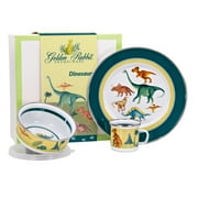 Golden Rabbit Enamelware - Dinosaurs Pattern - 3-piece Child Dinner Set