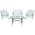 thumbnail image 3 of SAFAVIEH Sophie Outdoor Patio 4 Pc Conversational Set, Antique Blue, 3 of 7