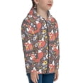 thumbnail image 5 of Pofeuu Foxes Print Teenage Zipper Hoodie Sweatshirts Hooded Casual Jackets With Pocket For Boys Girls-Small, 5 of 6