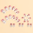 thumbnail image 4 of Halloween Nail Art, 24 Pcs Halloween Press On Nails Medium, White Gradient Ghost Flower Spider Web Fake Nails with Festive Spooky Design, Reusable False Nail Tips for Women, DIY Party Manicure Set, 4 of 5
