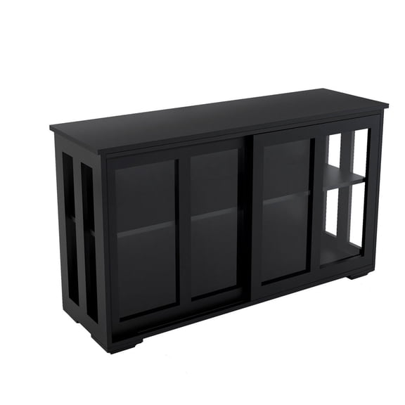 Hassch Kitchen Storage Cabinet With Glass Door for Living Room, Bedroom, Home Office