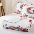 thumbnail image 4 of Catabedysis Watercolor Flowers Twin Quilt Set,Boho Alphabet G Design Twin Coverlet Set For Girls,3-Piece, 4 of 7
