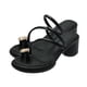 thumbnail image 2 of Sandalias con Anillo para el Dedo, Zapatillas de tacón Alto con Suela de Goma Antideslizante y Estilo Vintage para el Trabajo, Viajes en casa, Citas, Verano, Negro 38, 2 of 8