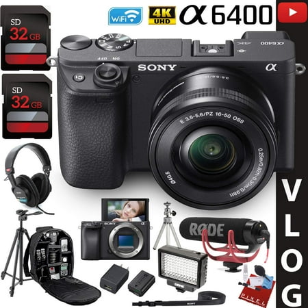 Sony Alpha a6400 Mirrorless Digital Camera with 16-50mm Lens Vlogging