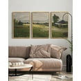 thumbnail image 6 of Vintage Landscape Framed Wall Art 16x24in3pcs Large The Vast Grassland Retro Classic Paints Rustic Farmhouse Living Room Bedroom Natural Framed, 6 of 7