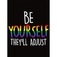 thumbnail image 4 of Women's "Be Yourself" Graphic Tee - Casual Round Neck Short Sleeve T-Shirt, Stretchy Polyester Blend, Machine Washable, Comfortable Summer Top in White, 4 of 8