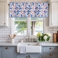thumbnail image 2 of Paisley Ethnic Style Window Valance Curtain Blue Vintage Floral Rod Pocket Short Curtain for Living Room, Bedroom & Kitchen Window Decor 54x18in, 2 of 8